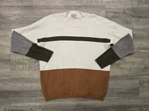 Polagramm Pullover Damen groß weiß braun grau Farbblock Stretch Strick Viskose - Bild 1 von 14