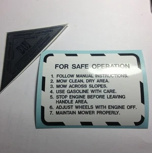 Snapper Briggs 3.5 For Safe Operation And OPEI Decal 1980 - Bild 1 von 1