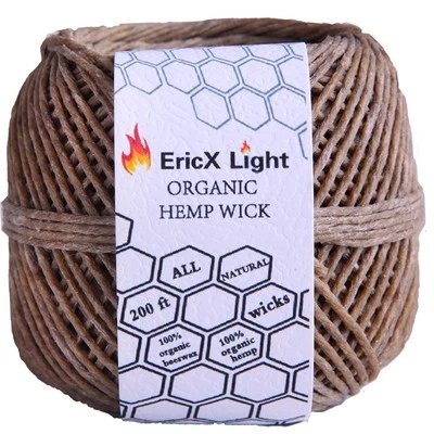 Ericx Light Organic Hemp Wick,200 Ft Spool,well Coated With Beeswax,st - Image 1 of 4