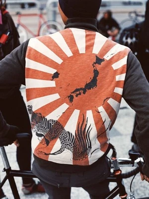 Lucky Brand Men size XL Vintage Japan Dragon Full Zip Brown Worn Look Jacket - Image 1 of 4