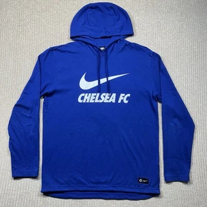 Nike Chelsea FC Spellout Official Merchandise Soccer Hoodie Size Large Swoosh - Picture 1 of 9