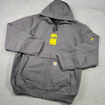 CARHARTT 连帽夹克男式 3XL 灰色户外重量级狩猎钓鱼全新带标签 — 第 1/4 张图片