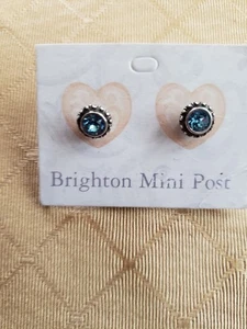 Brighton "Twinkle" Mini Ohrstecker silberfarben aquablauer Stein NEU - Bild 1 von 5