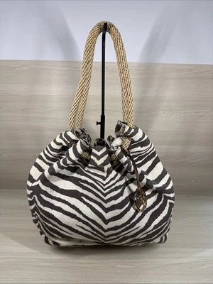 Bolso de Hombro Michael Kors Estampado de Tigre Marina Lona Marrón/Crema Foto 1 de 4