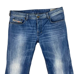 Diesel Industry Zatiny Jeans Mens 36X30 Blue Faded Bootcut Distressed Denim - Picture 1 of 15