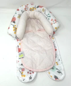 Go Goldbug Baby Infant Duo 2-in-1 Head Support Car Seat Insert 2 Pc Floral Pink - Picture 1 of 4