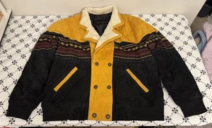 Guide Gear Suede Bomber Jacket Aztec Accents Men's 2XL - Picture 1 of 9