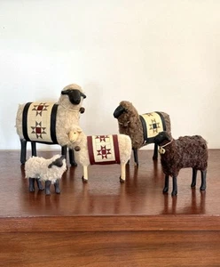 Harold Turpin Collection Of 5 Sheep Folk Art Display Quilt Primitive Theme - Picture 1 of 20