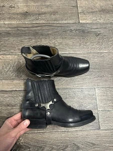 sancho biker cowboy boots women black leather size 38 - Picture 1 of 7