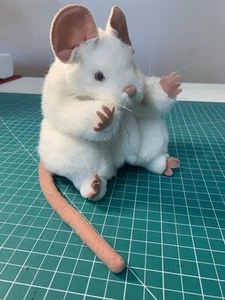 Folkmanis 7" White Mouse Hand Puppet Plush  Realistic Long Tail - Picture 1 of 12