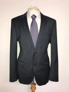 HUGO BOSS - Mens GREY WEAVE WOOL SUIT - 40 Reg - W34 L29 - Small Hole - Picture 1 of 13