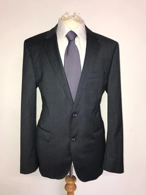 HUGO BOSS - Mens GREY WEAVE WOOL SUIT - 40 Reg - W34 L29 - Small Hole - Image 1 of 4