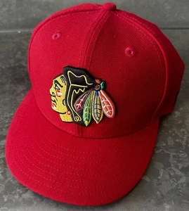 New Era rot Chicago Blackhawks Core 59FIFTY Herren NHL eng anliegende Mütze 7 1/2 neu ohne Etikett - Bild 1 von 5