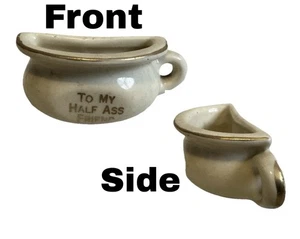 Vtg Novelty Mini Semi Mug Ashtray For My Half Ass Friends Dad Jokes Funny Decor - Picture 1 of 12