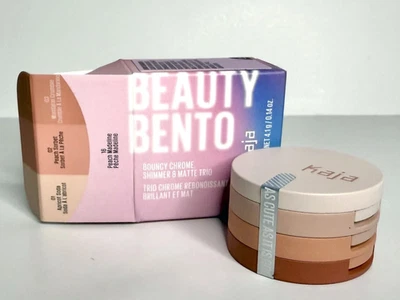 Kaja Beauty Bento Bouncy Eyeshadow Trio PEACH MADELINE ~ EXP 11/2027 New Sealed - Image 1 of 4