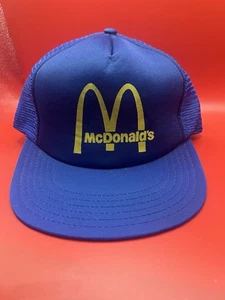 Vintage Blue Mcdonald's Golden Arches Trucker Hat Cap Rare Never Worn - Picture 1 of 4