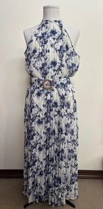 VINE APPAREL | Blue Floral “Lucinda” Maxi Dress | Belt | Size 18 | NWT | RRP $89 - Picture 1 of 13