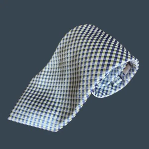 Michael Michael Kors Blue & Green Checkered 100% Silk Mens Tie 59" Long & 3.75" - Picture 1 of 6