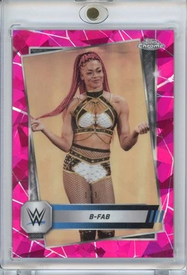 2025 Topps Chrome Sapphire WWE B-Fab Base #67 Padparadscha Parallel #d 1/1 - Image 1 of 2