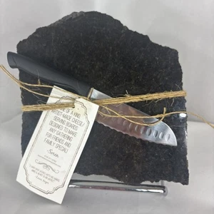Granite Cheese Board w/Knife Hand Crafted by Soren NEW 9x9" Gift Entertaining - Picture 1 of 7