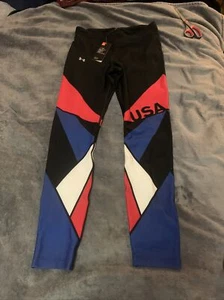 Under Armour Ladies Heatgear Compression Pants NWT USA Size Large Back to School - Picture 1 of 5