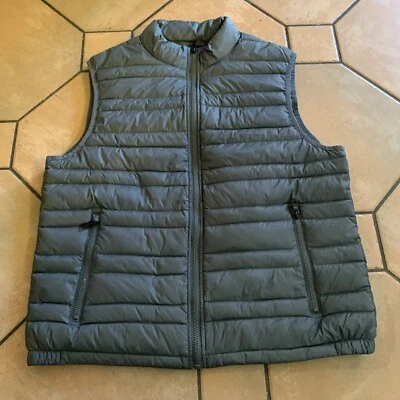 Marks & Spencers Mens Quilted Full Zip Gilet Waistcoat Size M Dark Grey Down - Image 1 of 4