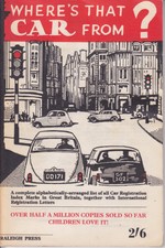 WHERE'S THAT CAR FROM 1966 Vintage Registration Index Marks Alphabetically GB