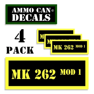 MK 262 MOD 1 Ammo Can Label Ammunition Case stickers decals 4 pack YW MINI 1.5in - Picture 1 of 2