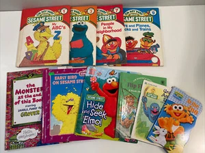 Sesame Street Books Lot Of 10 Elmo Big Bird Grover Mixed Lot Very Good HB PB - Imagen 1 de 12