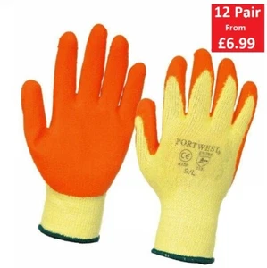 24 PAIR BUILDERS WORK GLOVES NYLON SAFETY PU GRIP ANTI CUT LEVEL 5 MECHANIC - Picture 1 of 1