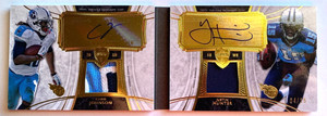 2013 Supreme Chris Johnson & Justin Hunter Dual Patch Autograph Booklet #04/15