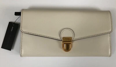 NUEVO CON ETIQUETAS Cartera de Cuero Marc By Marc Jacobs Triple Cierre Cluth M3131437 Nueva Blanca #1 Foto 1 de 4