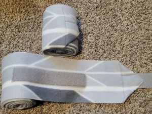 NEW set of 2 light/dark grey chevron horse polo wraps (horse/pony leg wraps) - Picture 1 of 1