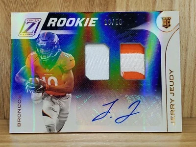 2020 Zenith JERRY JEUDY Z Rookie Patch Auto RPA 2 Patches 2 Colors RC Denver /50 - Image 1 of 2