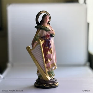 Saint Cecilia Resin Statue - 12" Catholic Figurine - Santa Cecilia - Picture 1 of 5