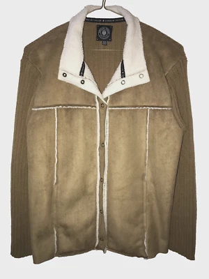 Chaqueta Suéter Carolyn Taylor Imitación Gamuza Talla Mediana Botón a Presión Delantero Foto 1 de 2