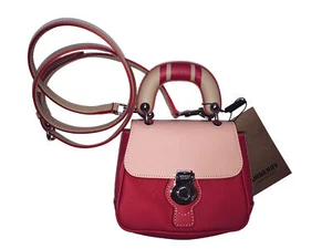 Burberry Mini DK88 Top Handle Crossbody Pink Color block Trench Leather Bag New - Picture 1 of 16