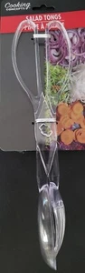 Salad Tongs plastic Clear 2.8”W x 2/4”D x 11”L Kitchen Utensils - Picture 1 of 2