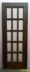 30"x83"x1.75" Antique Vintage Old Wood Wooden Exterior French Door Window Glass - Picture 1 of 4