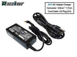 65W Acer Aspire E5-553 E5-521-23KH E5-521-24PQ Z5WAH AC Charger Power Cord US - Picture 1 of 6