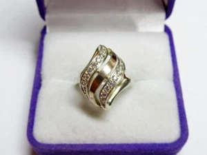 Vintage russischer Sterlingsilber 925 Ring Gold 375 9K, Damenschmuck Größe 5,25 - Bild 1 von 7