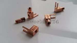 4x Hifi Rot Kupfer Rechter Winkel Lautsprecherkabel Banane auf Spaten Adapter Stecker - Bild 1 von 5