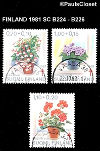 FINNLAND 1981 SC B224 - B226 BLÜHENDE PFLANZEN SURTAX 4 FINNISCH ANTI-TB UNG F/VF - Bild 1 von 2