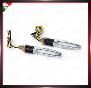 COPPIA FRECCE UNIVERSALI INDICATORI DIREZIONE CROMATE LED LUCE AMBRA OMOLOGATE - Imagen 1 de 3