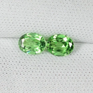 0.72 cts Beautiful Luster "Mint Green" Natural Tsavorite Garnet - Oval Pair..!! - Picture 1 of 2