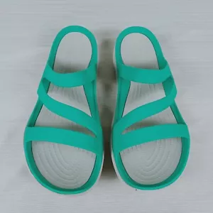 Crocs Kadee II Sandals Womens 11 Green Comfort Shoes - Picture 1 of 7