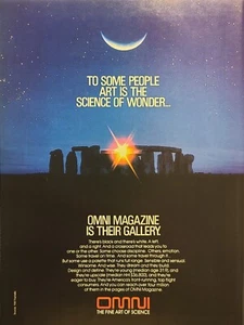 Omni Science Magazin Stonehenge Mondnacht Vintage Printanzeige 1988 **siehe Beschreibung** - Bild 1 von 2