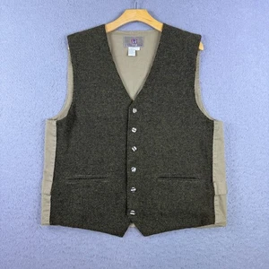 Vintage The Territory Ahead Men's Vest Olive Tan Size L Wool Blend 90s Western - Picture 1 of 5