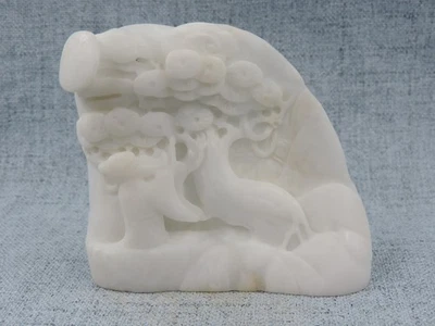 Amuleto colgante vintage chino tallado a mano jade hetiano patrón de paisaje natural Foto 1 de 4