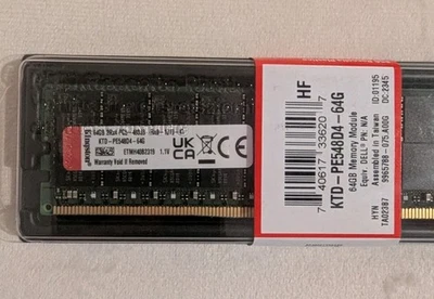 New Kingston 64GB DDR5 4800MT/s ECC Registered RDIMM KTD-PE548D4-64G Memory - Image 1 of 3